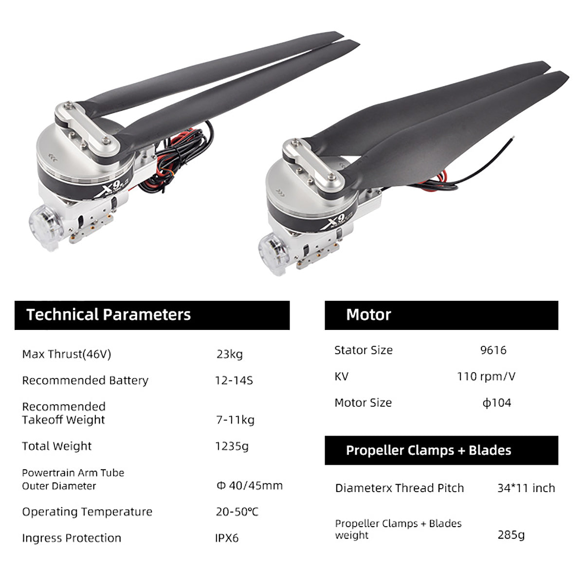 22L  Agricultural Spraying Drone Multi-rotor Agricultural Spraying UAV Frame With Hobbywing X9 Power System