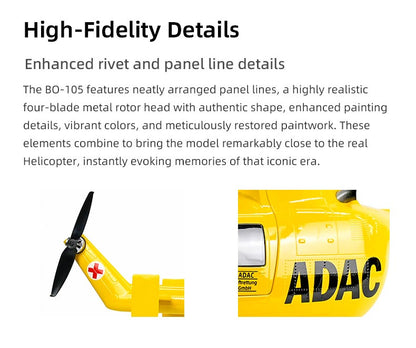 Flywing RTF BO105 470 V3 ADAC 10CH RC Helicopter With ACE Flight Control