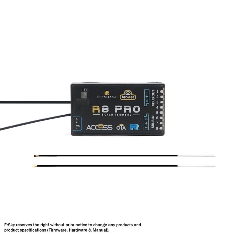 FrSky 2.4GHz ACCESS ARCHER R8 Pro RECEIVER with OTA Supports Signal Redundancy for RC Airplane