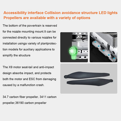 22KG Payload Training Machine Drone Frame UAV Frame With Hobbywing X9 Power System
