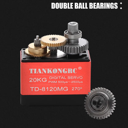 TD Digital Servo TD-8120MG-90 TD-8120MG-270 High Torque Metal Housing Double Ball Bearings