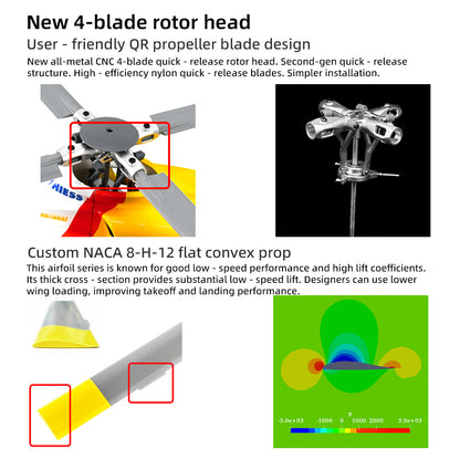 Flywing RTF Bell-412 470 Size V3 4 Blades 10CH RC Helicopter With ACE Flight Control