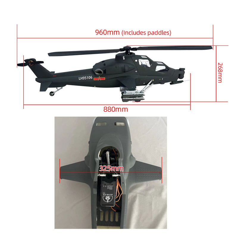 RC Helicopter 470 Size 2-Blade CAIC Z-10 Attack Helicopter Fiery Thunderbol Remote Control Helicopter Scale Aircraft Model