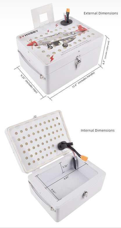 Fireproof Aluminum Box Explosion-Proof Lithium Battery Safety Suitcase for RC Aircraft Car