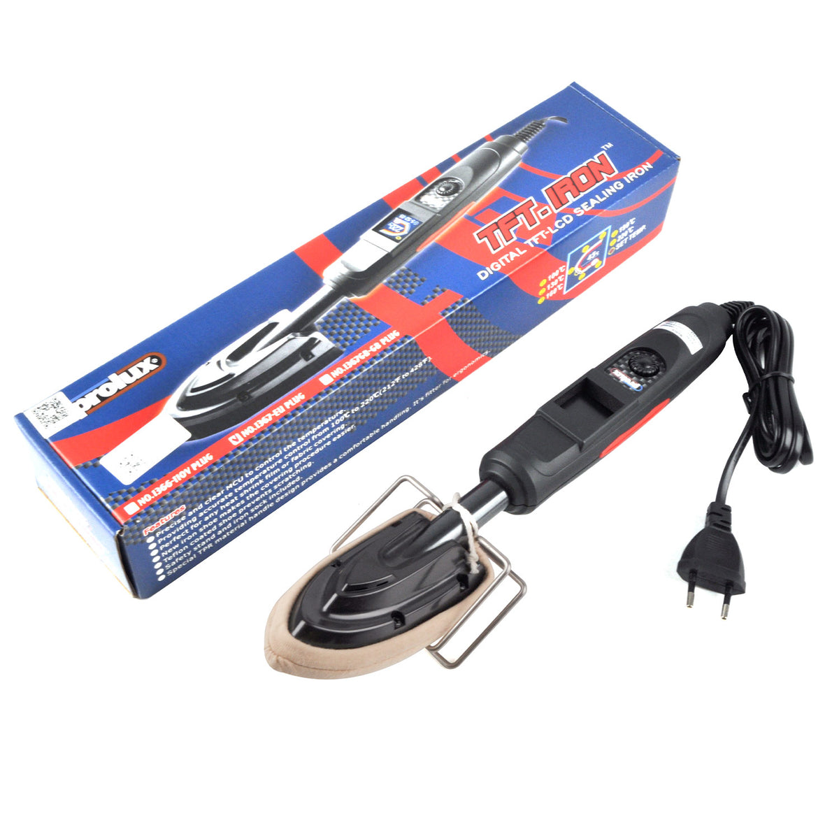 RJ1367 EU Plug Mini Sealing Iron 220V Portable RC Film Covering Heat Tool with Adjustable Temperature and Stand
