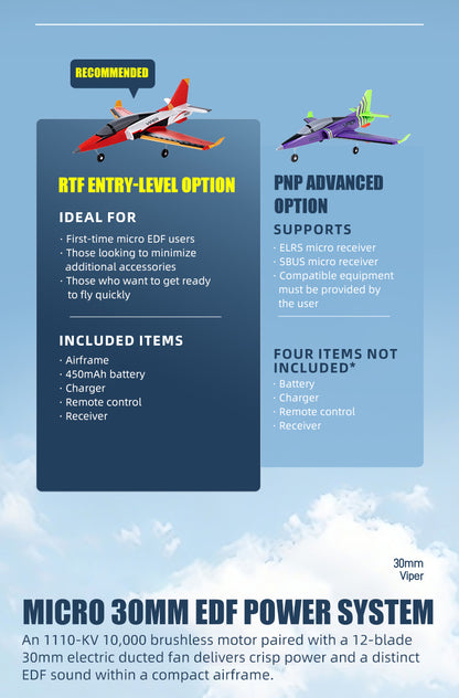 FMS Viper RC Model Airplane Red/Purple RTF/PNT Version for Adults