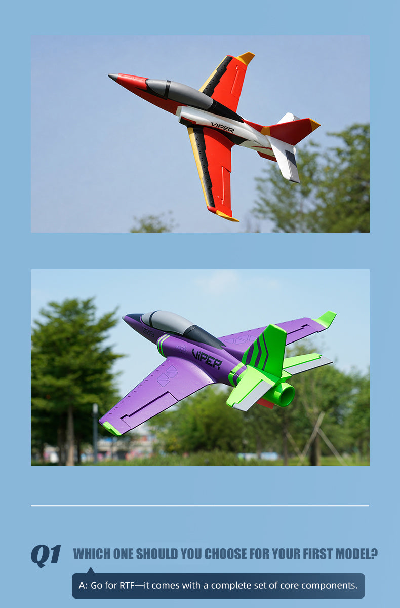 FMS Viper RC Model Airplane Red/Purple RTF/PNT Version for Adults