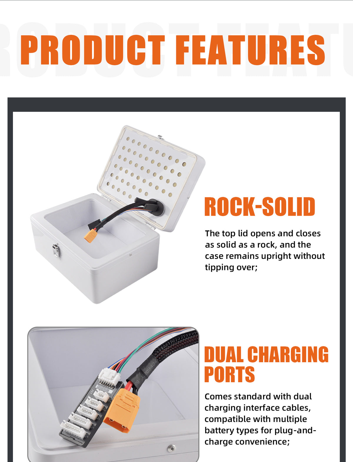 Lipo-Lithium Battery Charging Safe Box  Fireproof with Dual Ports