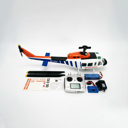 Roban UH1D 470-Size RTF Version White Blue and Orange RC Helicopter Model for Adults