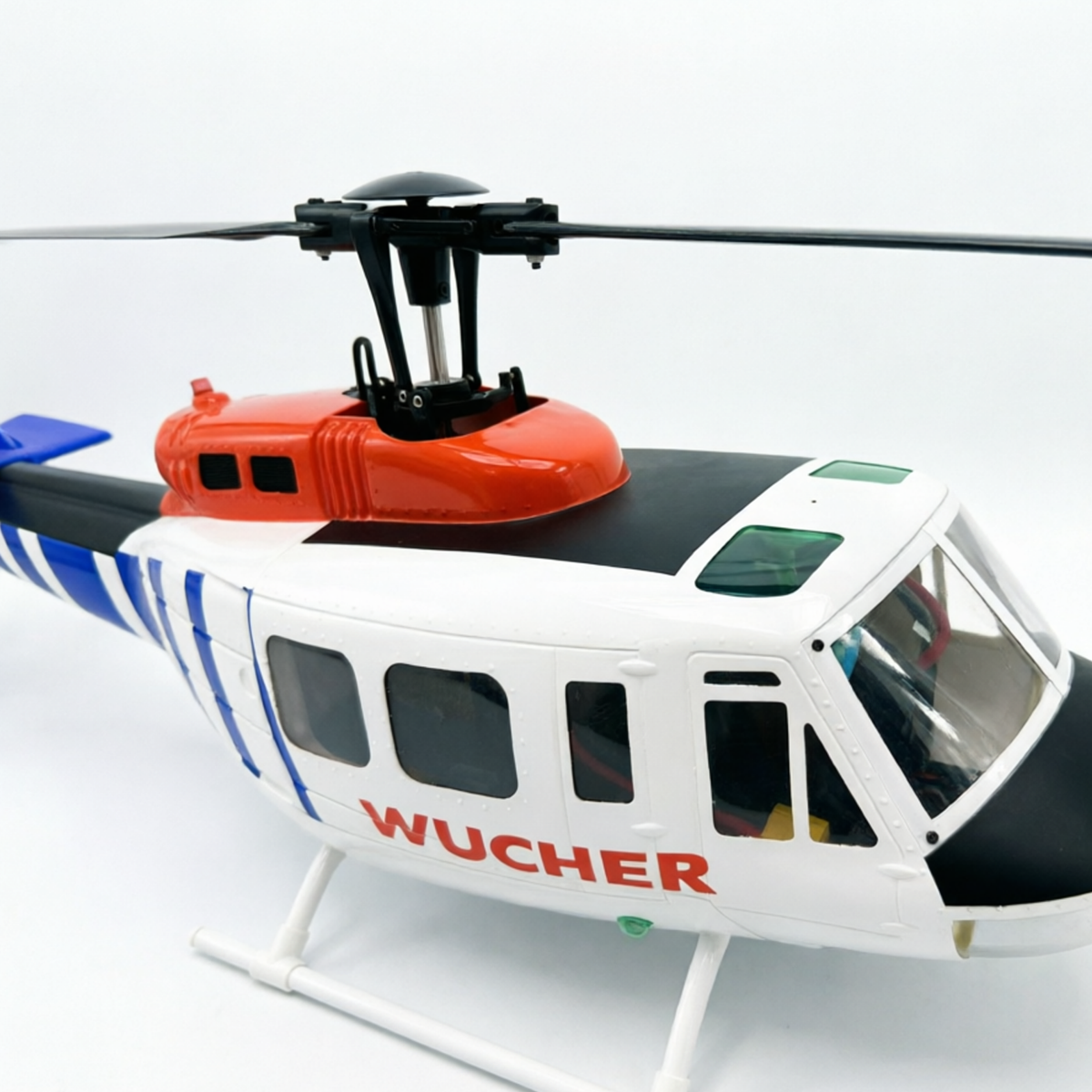 Roban UH1D 470-Size RTF Version White Blue and Orange RC Helicopter Model for Adults