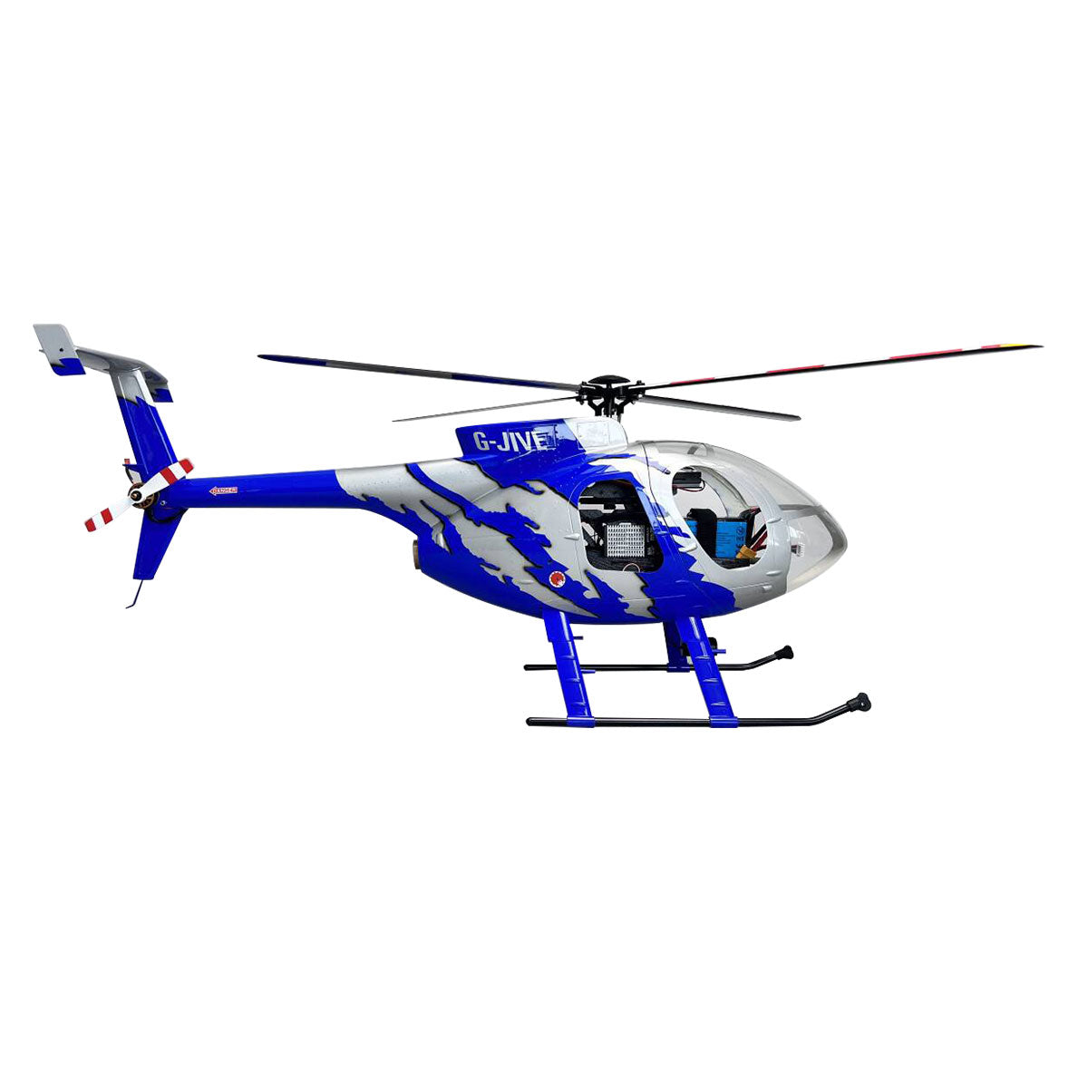 RTF 470 Size MD500E 4 Blades RC Helicopter GJIVE Blue Hughes GPS Model