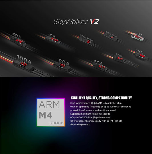 HobbyWing Skywalker 130A/160A Brushless ESC with Reverse Push for RC Models