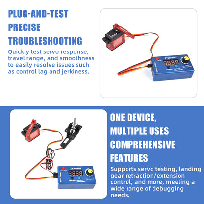 Portable Servo Tester 5-Channel Output Built-in Battery 800–2200 μs RC Model Servo/Landing Gear Tester