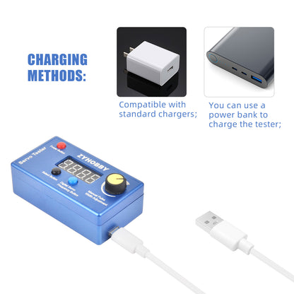 Portable Servo Tester 5-Channel Output Built-in Battery 800–2200 μs RC Model Servo/Landing Gear Tester
