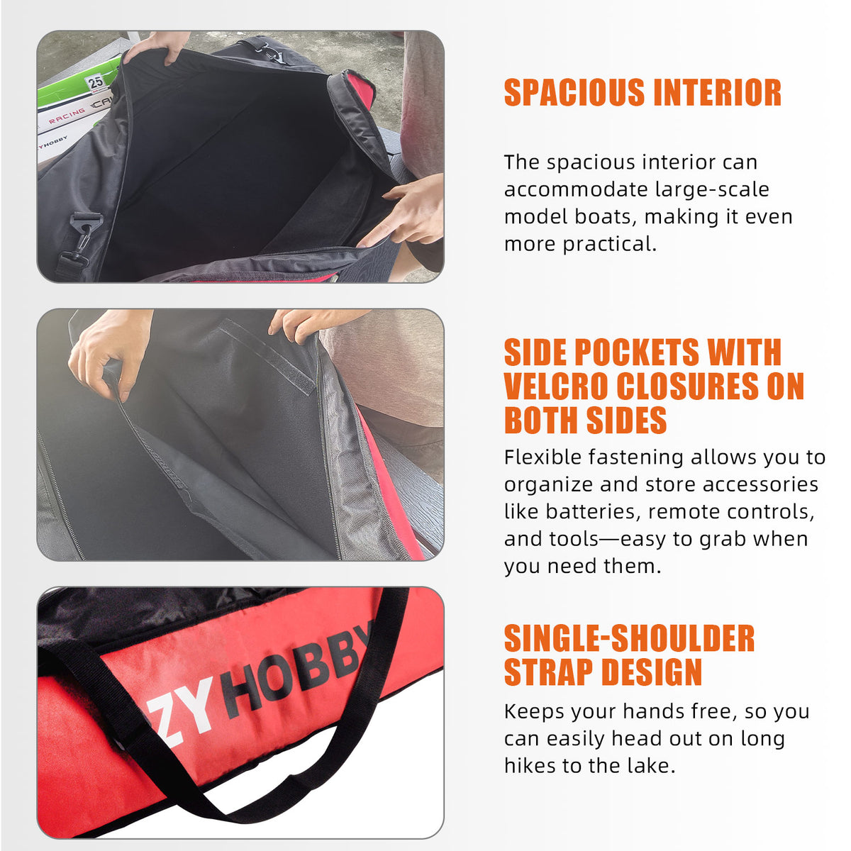 ZYHOBBY Portable Boat Model Professional Shoulder Bag Waterproof UV-Resistant Large-Capacity Storage Bag