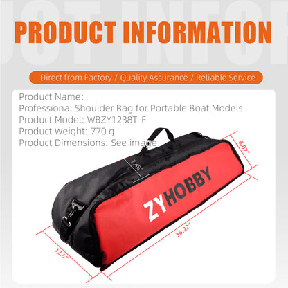 ZYHOBBY Portable Boat Model Professional Shoulder Bag Waterproof UV-Resistant Large-Capacity Storage Bag