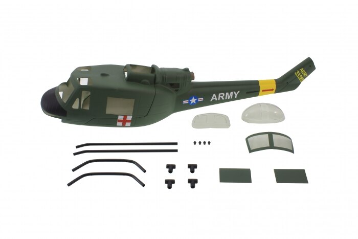 450 Size RC ROBAN Model Bell UH-1A Huey Glass Fiber Scale Fuselage RC Helicopter Cover Shell Model