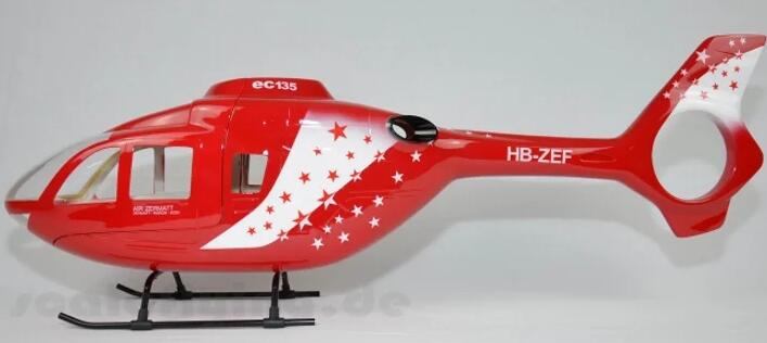 450 Size EC135 Pre-Painted Helicopter Fuselage RC Copter Body RC Roban Model