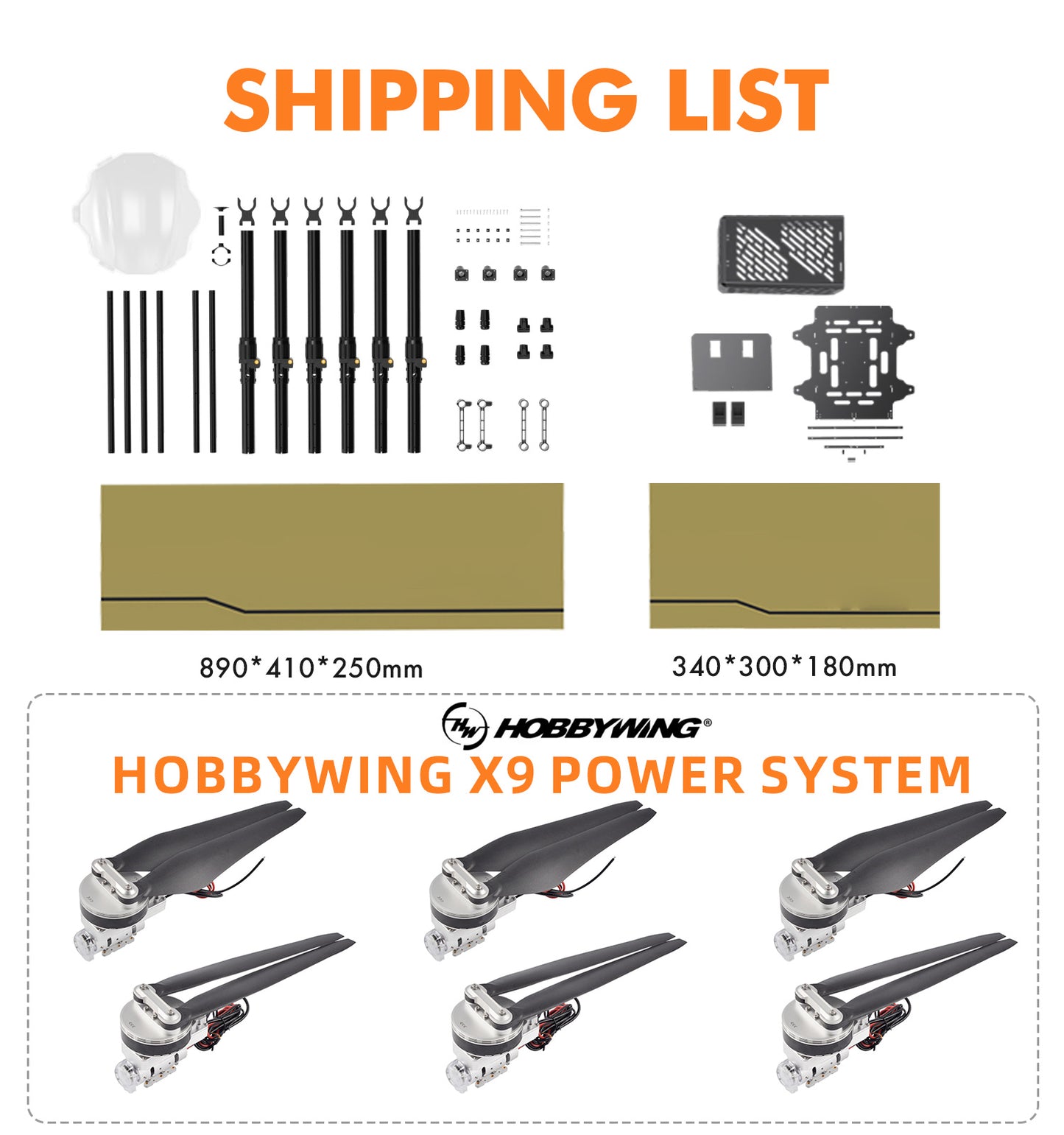 22KG Payload Training Machine Drone Frame UAV Frame With Hobbywing X9 Power System