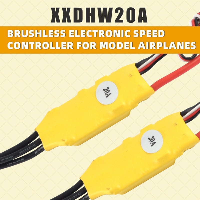 Brushless Electronic Speed Controller ESC HW20A Continuous Operating Current 20A for Fixed-wing Aeromodels Brushless ESCs for RC Airplanes