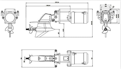 TFL Taildragger Power System P1 Racing Simulation Built-in Rudder Taildragger Model Boat Powertrain (Red with Motor)