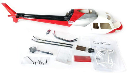 RC Helicopter Fuselage AS350 Ecureuil Painting 500 Size Fuselage Desinged for The T-Rex 500 Red White Silver