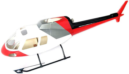 RC Helicopter Fuselage AS350 Ecureuil Painting 500 Size Fuselage Desinged for The T-Rex 500 Red White Silver