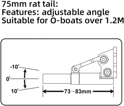 4.76mm Hole Long Mouse Tail Shaft Brace Shaft Bracket for TFL Brushless Electric Boat Dual Motor Methanol Boat Son of Ghost (75mm Silver)