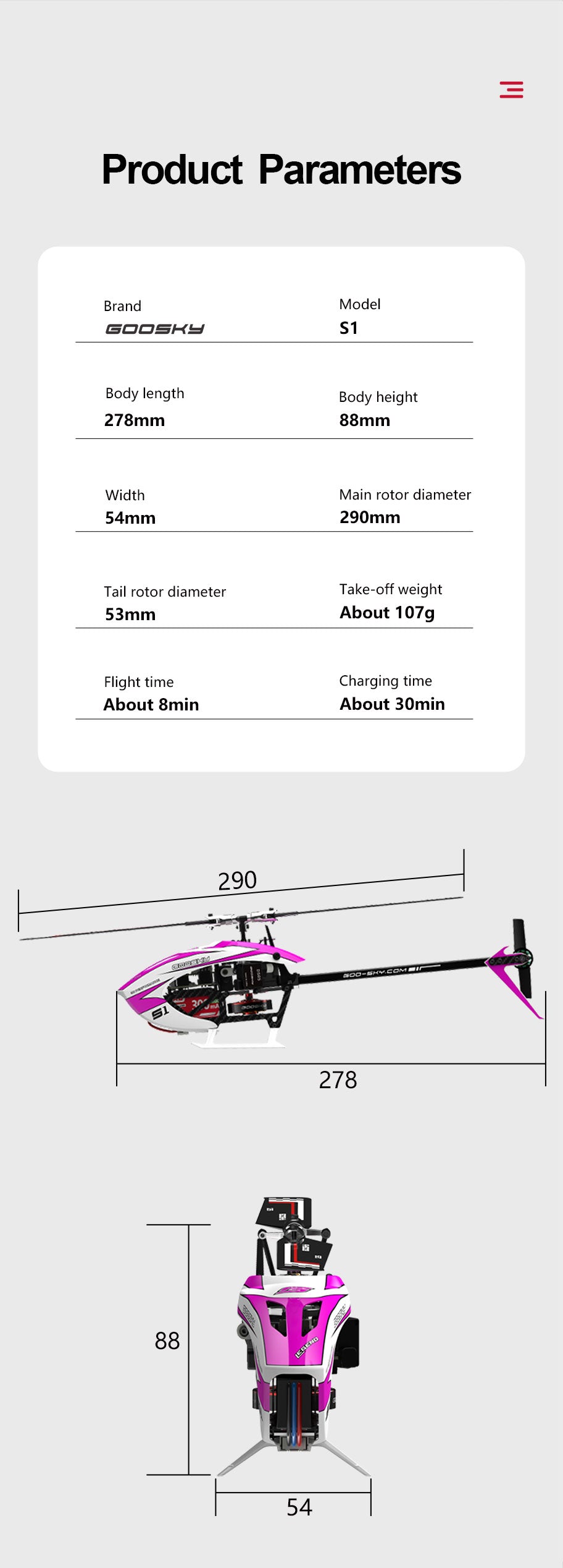 RC Helicopter goosky S1 Dual Brushless Direct Drive 3D with Carbon Fiber Frame GPS Flight Control System RTF