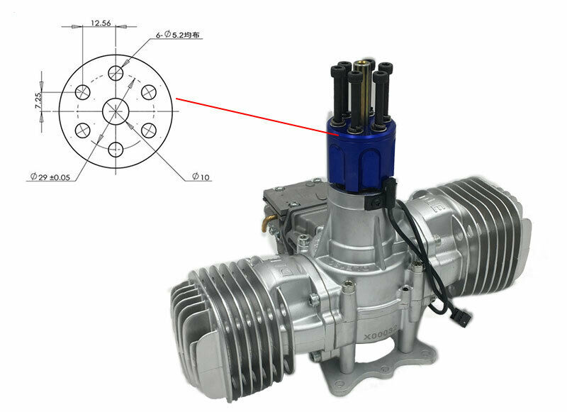 DLE 130CC Twin Cylinder Gasoline Engine with Electronic Ignition CDI & Muffler