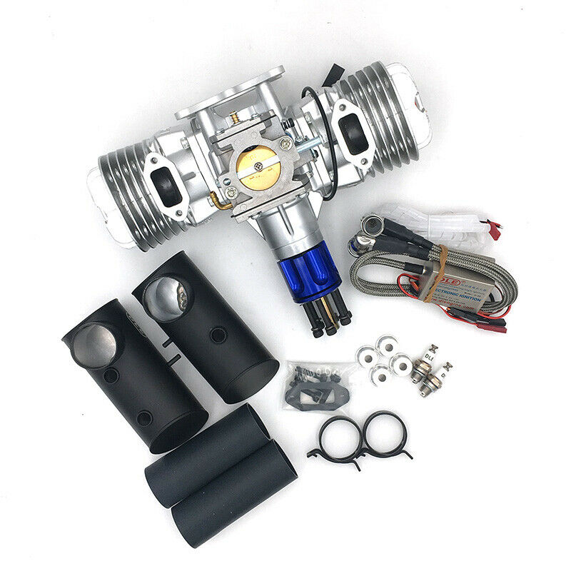 DLE 130CC Twin Cylinder Gasoline Engine with Electronic Ignition CDI & Muffler