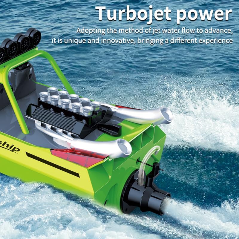 RC Boat 2.4Ghz Remote Control Boat High-speed Turbojet Speedboat Toy Boat Model for Lake and Pool