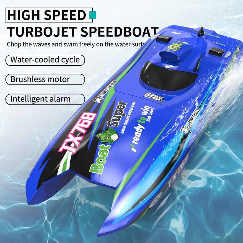 RC Boat 2.4Ghz Remote Control Boat Toy Boat Model for Lake and Pool TX768 high-speed Turbojet Boat