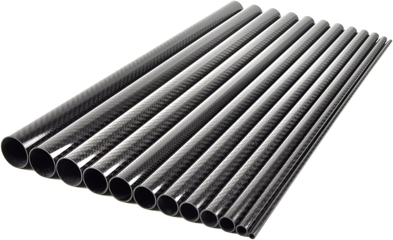 PurAr 1pcs Black Twill Carbon Fiber Tube Diameter 5mm 7mm 9mm 11mm 13mm 15mm 17mm 19mm 21mm 23mm 25mm 27mm Length 500mm 3 Fibra de carbono (5mm)