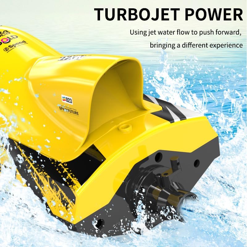 RC Boat 2.4Ghz Remote Control Boat High-speed Turbojet Speedboat Toy Boat Model with Highly Waterproof