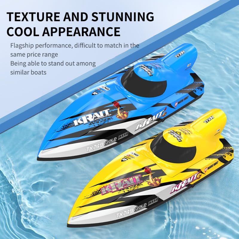 RC Boat 2.4Ghz Remote Control Boat High-speed Turbojet Speedboat Toy Boat Model with Highly Waterproof