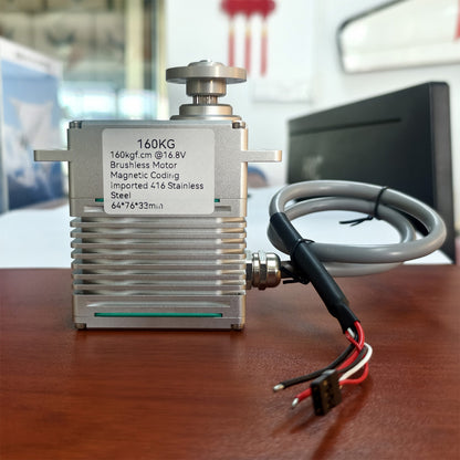 160kg High Torque Brushless Servo Motor Stainless Steel Gears Aluminum Alloy Case 150HV IP56 Waterproof Servo for RC Aircraft, Drones, Cars, Boats