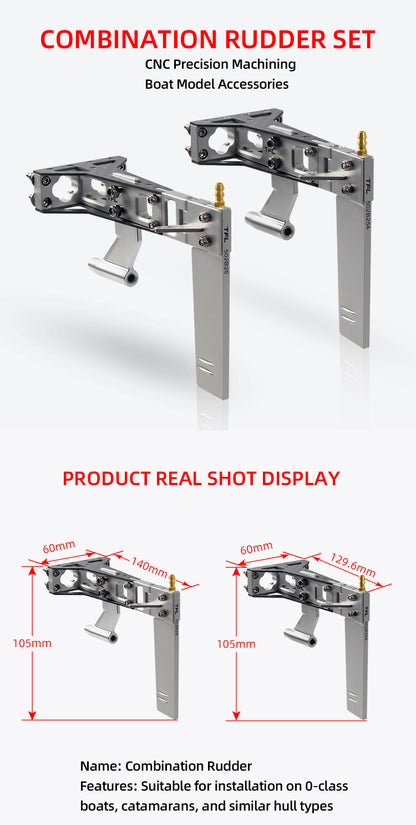 TFL Rudder Assembly 4.76mm shaft bracket integrated rudder for RC Model Boat