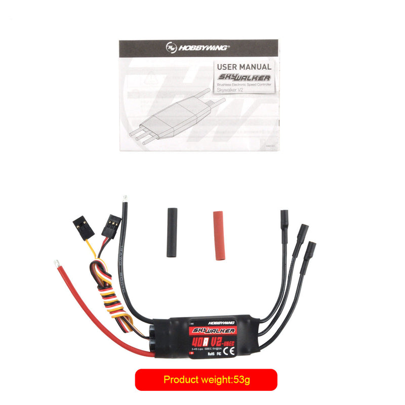 PurAr 1 pc Skywalker 40A/50A/60A UBEC Electric Speed Control ESC 440-450 Fits Drone Helicopter (60A)