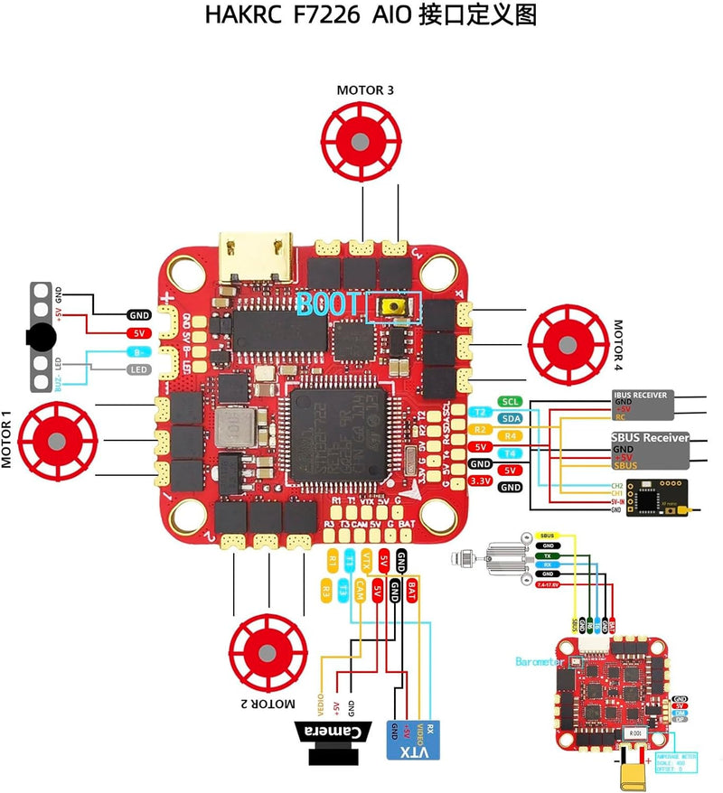 PurAr HAKRC BLHeli 32-bit 40A 4-in-1 ESC 20x20mm 2-6S