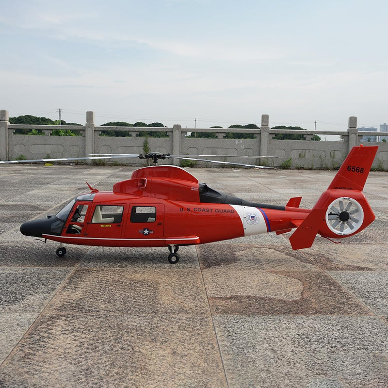 800 Size RC Helicopter Fuselage AS-365 Dolphin Ecureuil Airzermatt Painting Fuselage with Mechanics