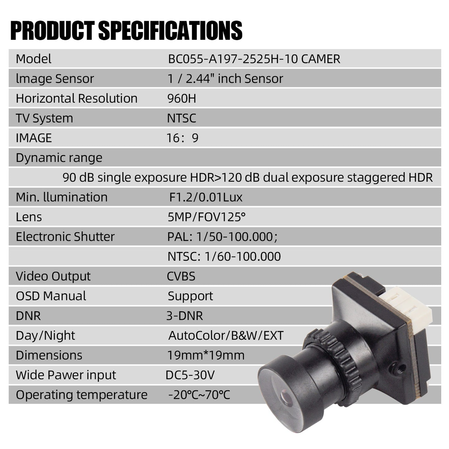 FPV Camera 1/2.44 INCHLMAGE SENSOR Night Work for FPV Drones (100)