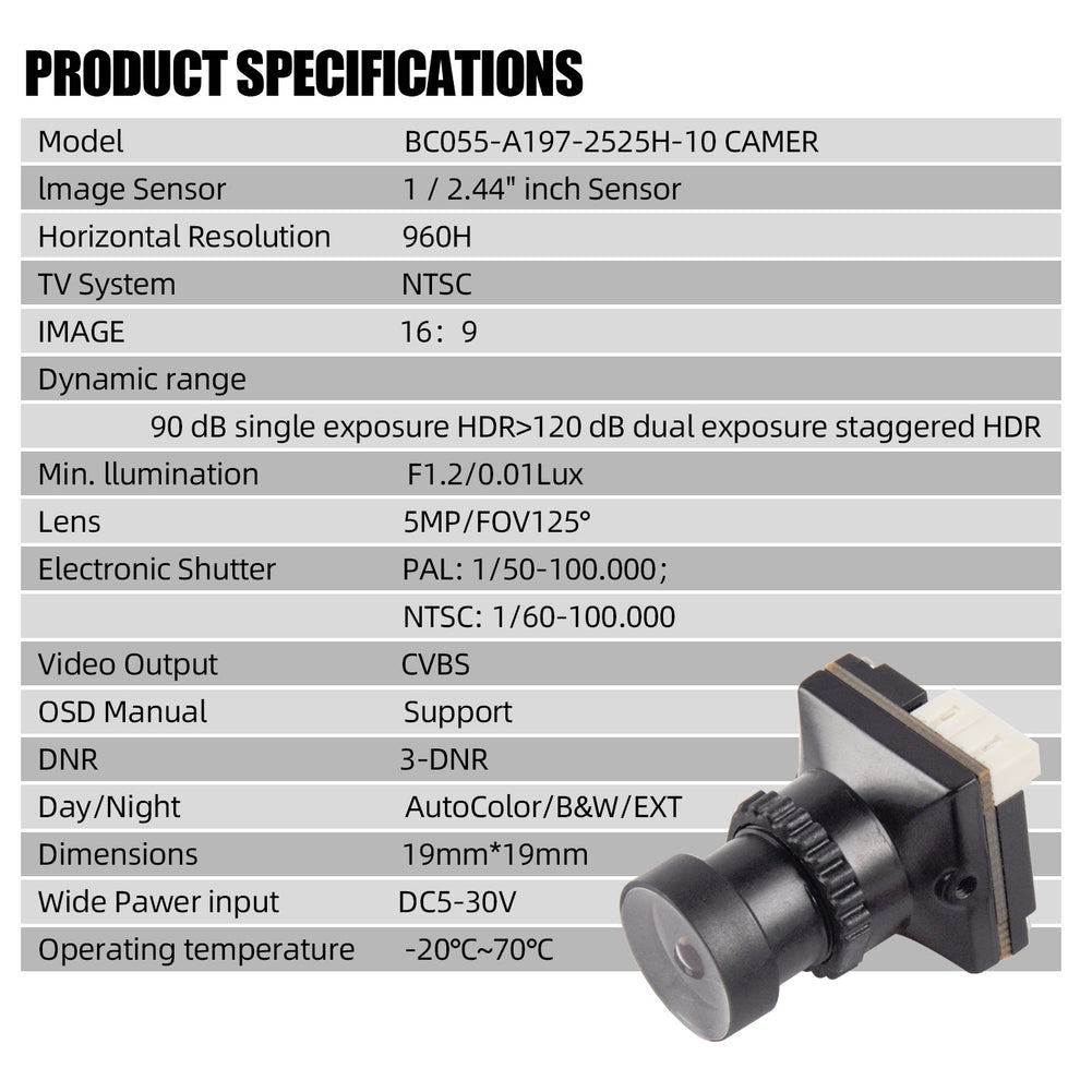 Camera 1/2.44 INCHLMAGE SENSOR Night Work (125) – Flight Model