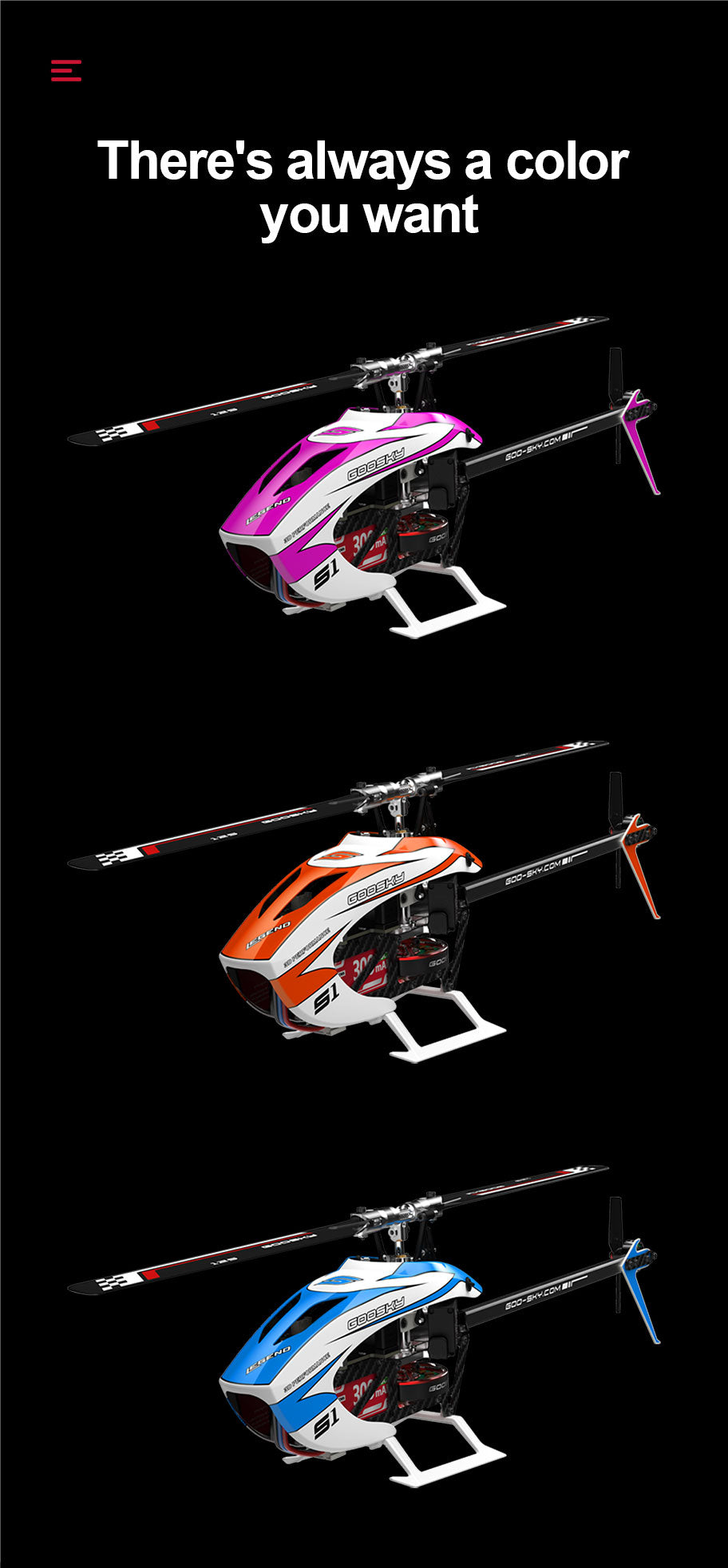 RC Helicopter goosky S1 Dual Brushless Direct Drive 3D with Carbon Fiber Frame GPS Flight Control System RTF