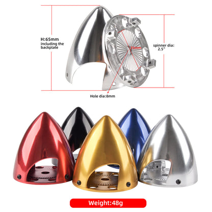 ZYHOBBY Aluminum Alloy Spinner 2 Blades Special Drilled for RC Plane with Prop Adapter 2.5" for 20CC Engine V2 Version