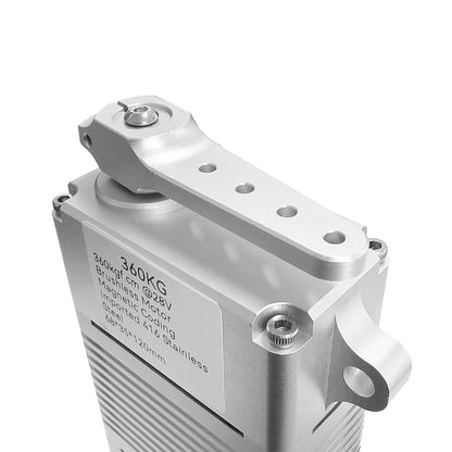 360kg High-Torque Brushless Servo Motor Stainless Steel Gears, Aluminum Alloy Case 380HV IP56 Waterproof Servo for RC Aircraft, Drones, Cars,Boats
