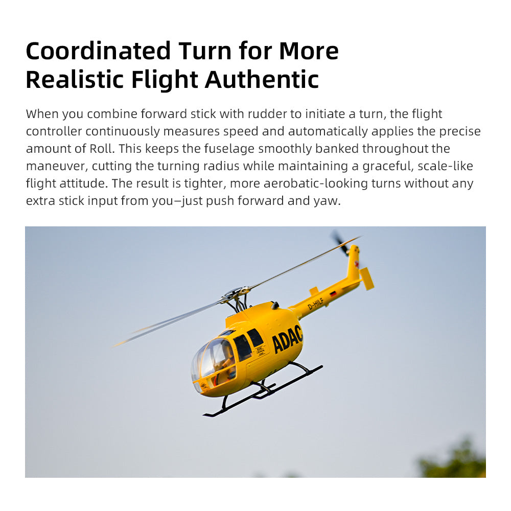 Flywing RTF BO105 470 V3 ADAC 10CH RC Helicopter With ACE Flight Control