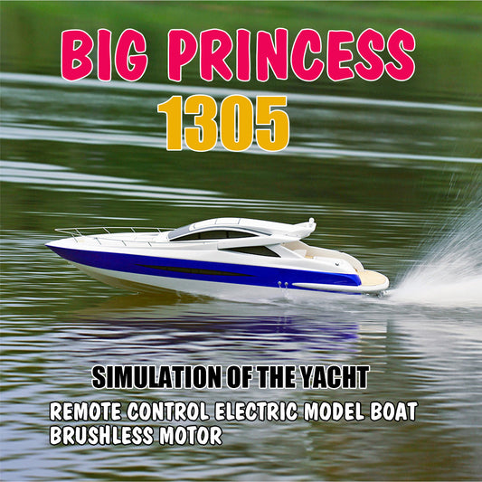 TFL 1305 Princess BWS 30°N 30CC Engine with Φ6.35mm Dual Rudder System Fiber Glass Gas RC Boat (ARTR Version)