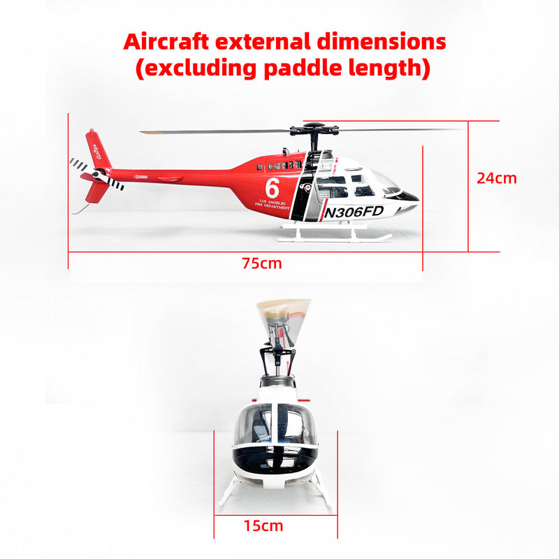 Roban 450size B206 Bell-206 Heilcopter RC Heilcopter GPS Mode X1 Flight Control System LED Lighting System RTF Version