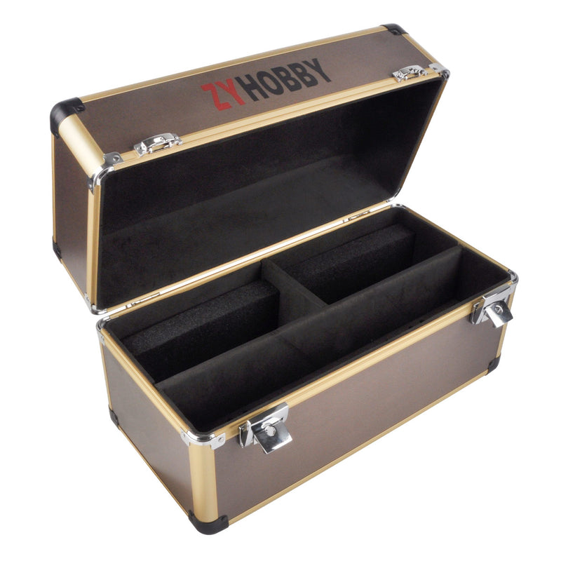 Aluminum Case for Dual Transmitter Tool Box Aluminum Twin/Double Transmitter Carrying Case for 2 Model Remote Controllers Rainproof Dustproof Avoid Bumping Convenient for Travelling